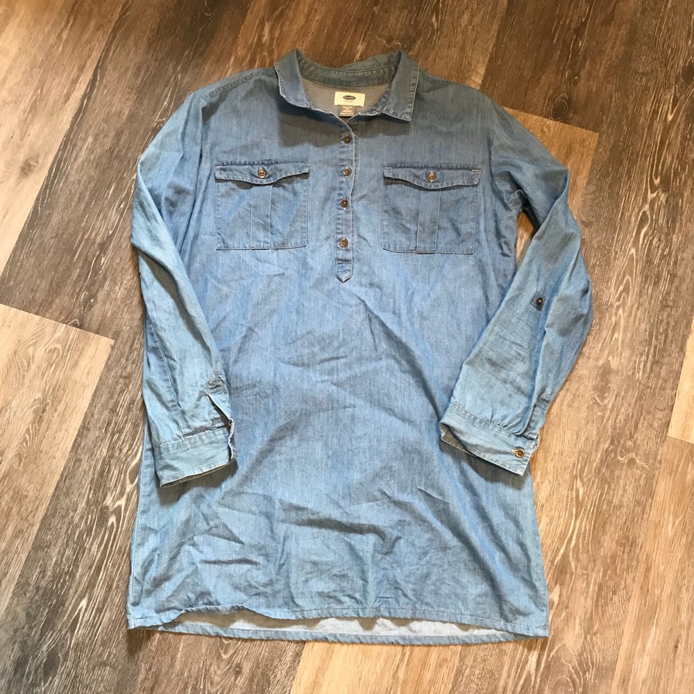 Old Navy Girls Chambray Shirt Dress XXL EUC